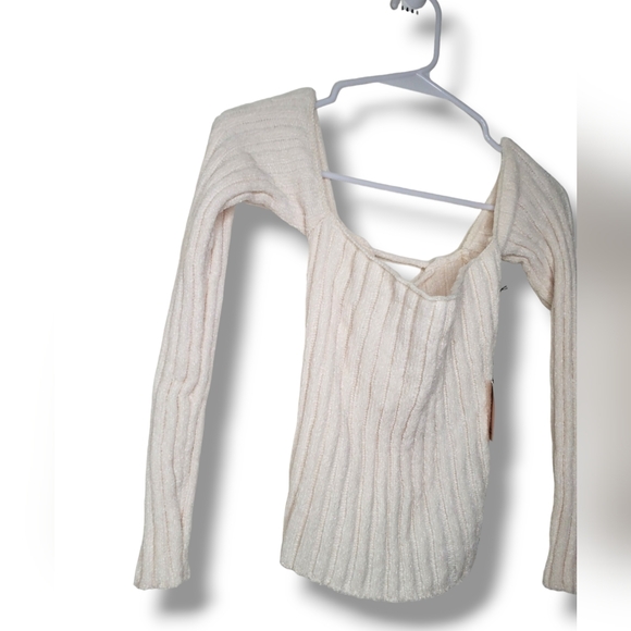 NWT Revolve Superdown Sherrie Lace Up Back Sweater in Ivory Sz S - Picture 8 of 12